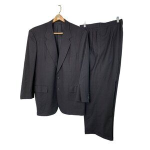 Y2K Retro Mens Pinstripe Suit By Gary Franzen Custom Clothing 2 Piece Set Wool